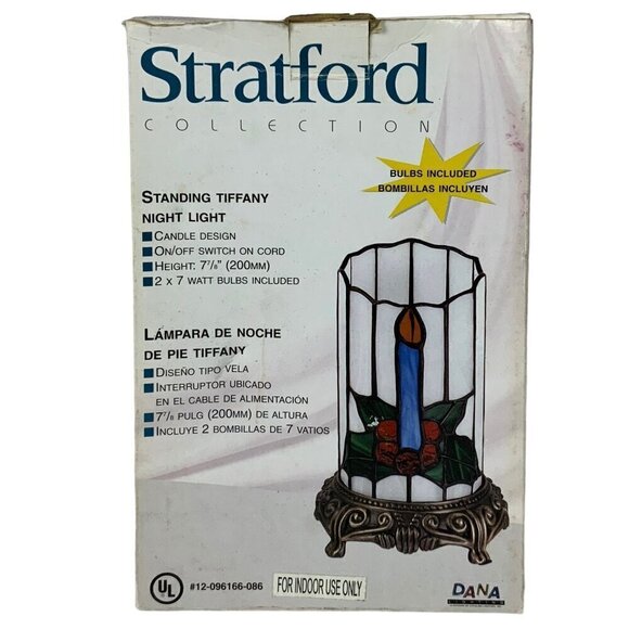 Stratford Collection Standing Tiffany Night Light Candle Design Christmas Decor - Picture 7 of 7